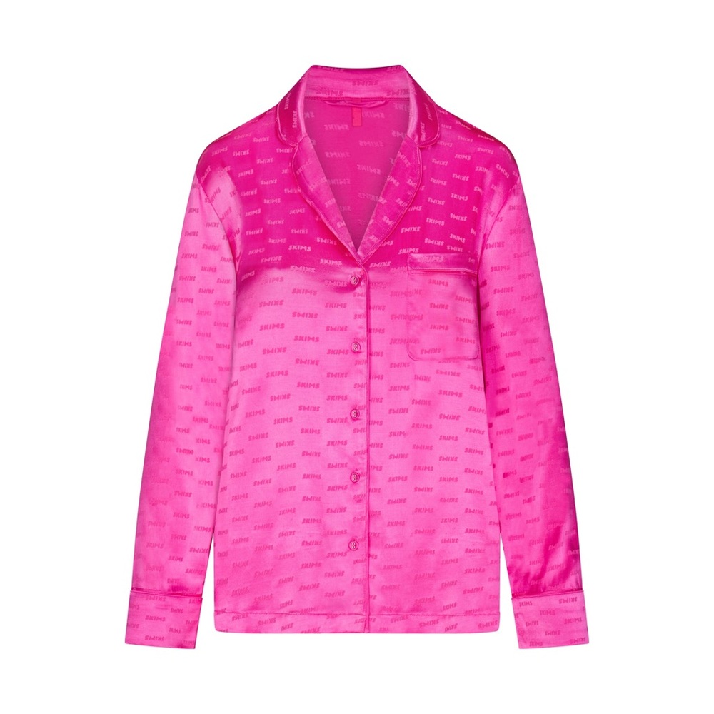 💖 LIMITED EDITION 💖 NWOT TOP ONLY 
Woven Jacquard Sleep Shirt | Hot Pink | M
